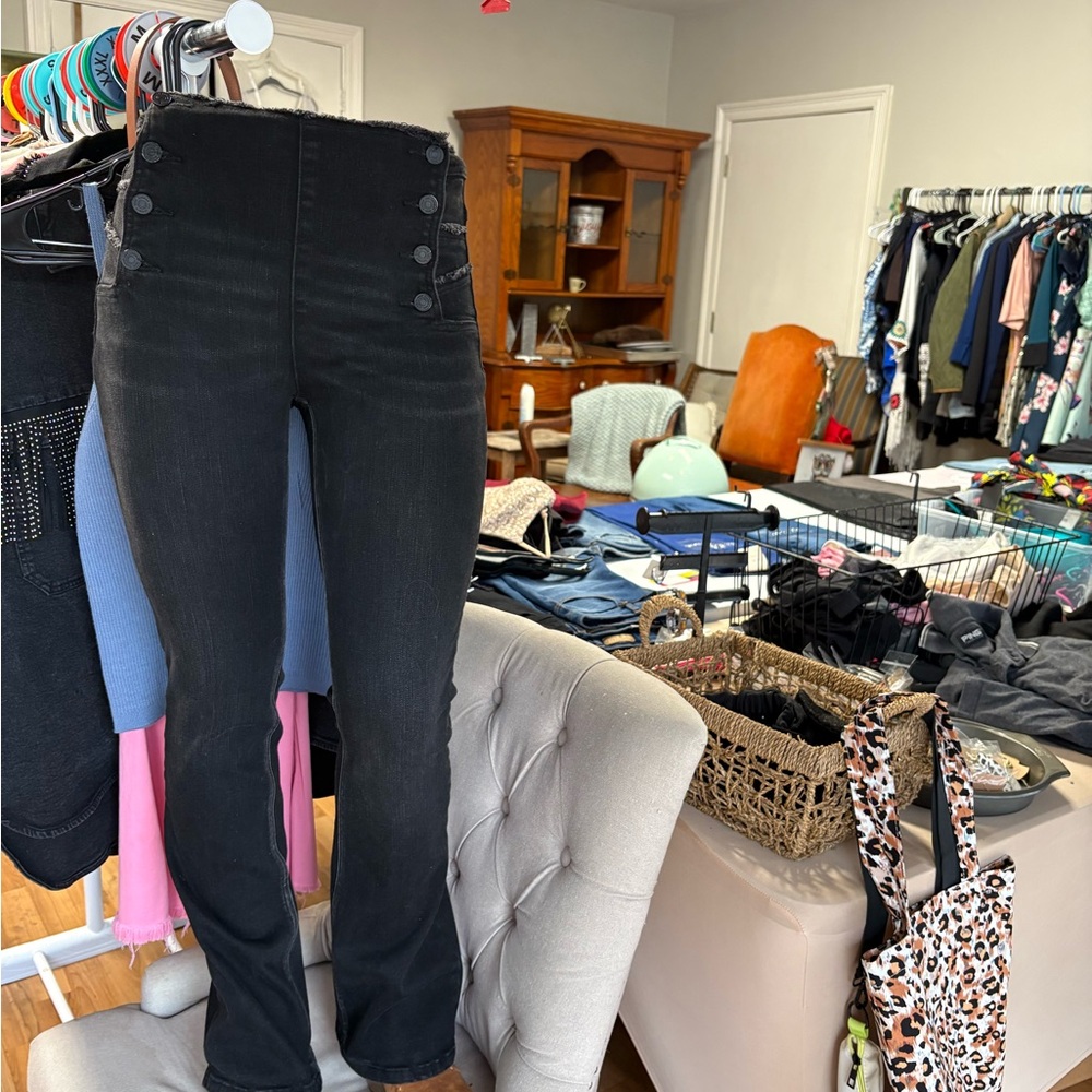 KanCan Women's High Rise Black Jeans